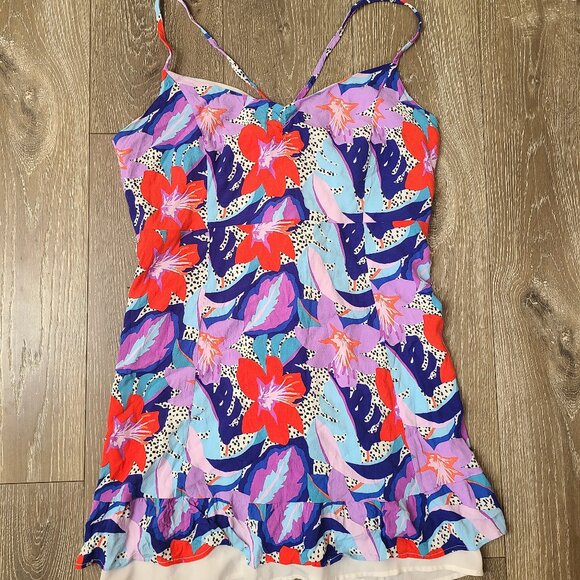 Forever 21 Fit & Flare Floral Tropical Flowy Dress - Size 3X - Picture 1 of 6